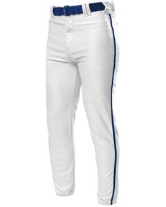 A4 N6178 - Pro Style Elastic Bottom Baseball Pants Blanco / Azul marino