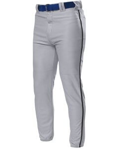 A4 N6178 - Pro Style Elastic Bottom Baseball Pants Grey/Black