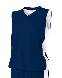 A4 NW2320 - Ladies Reversible Moisture Management Muscle Shirt Navy/White