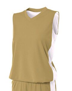 A4 NW2320 - Ladies Reversible Moisture Management Muscle Shirt Vegas Gold/White