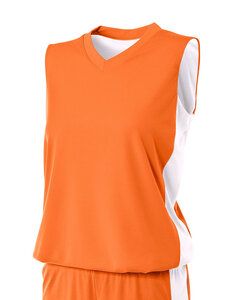 A4 NW2320 - Ladies Reversible Moisture Management Muscle Shirt Orange/White