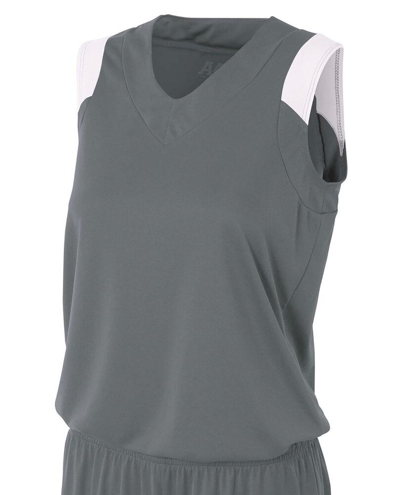 A4 NW2340 - Ladies Moisture Management V Neck Muscle Shirt