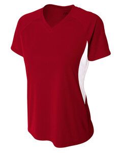 A4 NW3223 - Ladies Color Block Performance V-Neck Shirt