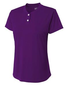 A4 NG3143 - Girl's Tek 2-Button Henley Shirt Púrpura