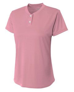 A4 NW3143 - Ladies Tek 2-Button Henley Shirt Rosa