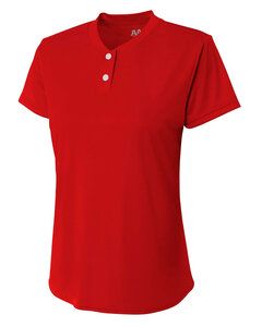 A4 NW3143 - Ladies Tek 2-Button Henley Shirt Scarlet