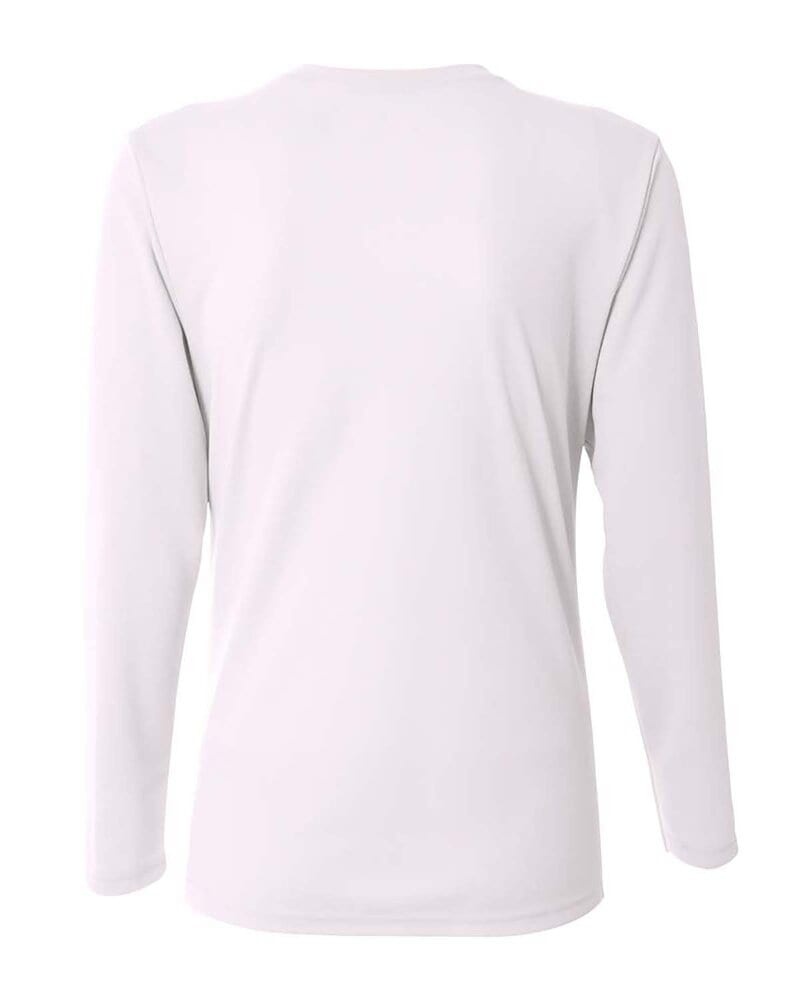 A4 NW3255 - Ladies Long Sleeve V-Neck Birds Eye Mesh T-Shirt