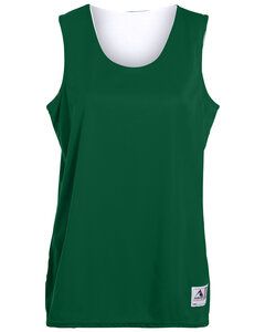 Augusta 147 - Ladies Wicking Polyester Reversible Sleeveless Jersey Dark Green/White