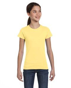 LAT 2616 - Girls' Fine Jersey Longer Length T-Shirt Butter