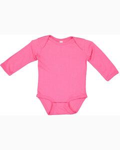 Rabbit Skins 4411 - Infant Long Sleeve Lap Shoulder Creeper Hot Pink