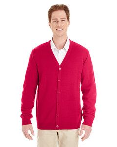 Harriton M425 - Men's Pilbloc V-Neck Button Cardigan Sweater Rojo