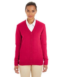 Harriton M425W - Ladies Pilbloc V-Neck Button Cardigan Sweater Rojo