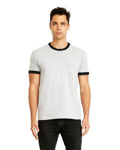 Next Level 3604 - Unisex Ringer T-Shirt Hthr Gray/Black