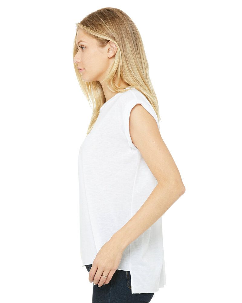 Bella+Canvas 8804 - Ladies Flowy Muscle T-Shirt with Rolled Cuff