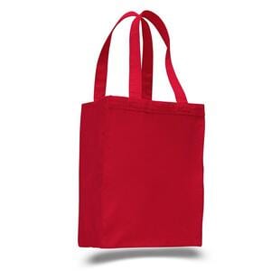 Q-Tees Q1000 - Canvas Gusset Shopping Tote Bag Rojo