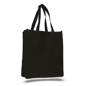 Q-Tees Q125400 - Canvas Jumbo Shopper with Gusset Negro