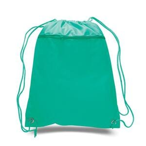 Q-Tees Q135200 - Cinch Up Polyester Backpack Kelly Verde