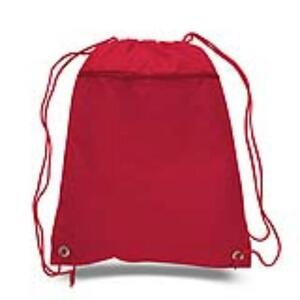 Q-Tees Q135200 - Cinch Up Polyester Backpack Rojo
