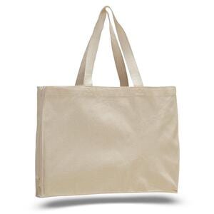 Q-Tees Q750 - Canvas Gusset Tote Bag Naturales