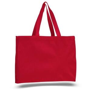 Q-Tees Q750 - Canvas Gusset Tote Bag Rojo