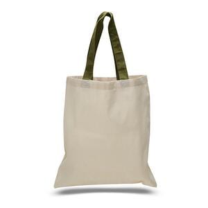 Q-Tees QTB6000 - Economical Tote Bag with Colored Handles Ejército