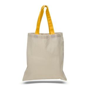 Q-Tees QTB6000 - Economical Tote Bag with Colored Handles Oro