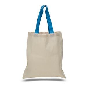 Q-Tees QTB6000 - Economical Tote Bag with Colored Handles Zafiro
