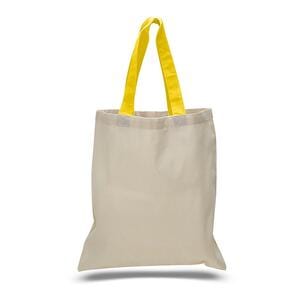 Q-Tees QTB6000 - Economical Tote Bag with Colored Handles Amarillo