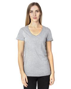 Threadfast 200RV - Ladies Ultimate Short-Sleeve V-Neck T-Shirt Gris mezcla