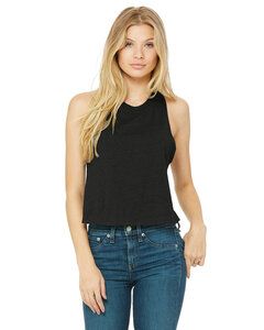 Bella+Canvas 6682 - Ladies Racerback Cropped Tank Solid Black Blend