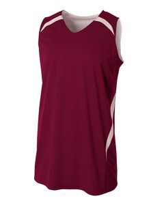 A4 A4N2372 - Adult Double Double Reversible Jersey Maroon/White