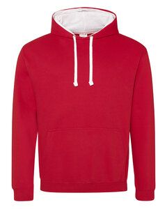 AWDis JHA003 - JUST HOODS by Adult Varsity Contrast Hood Fire Red/ Arctic White