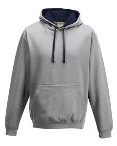 AWDis JHA003 - JUST HOODS by Adult Varsity Contrast Hood Heather Grey/French Navy