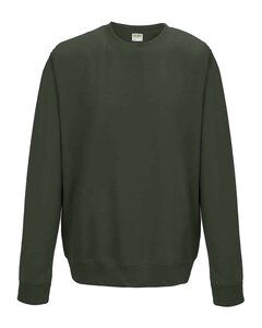 AWDis JHA030 - JUST HOODS by Adult College Crew Neck Fleece Olive Green