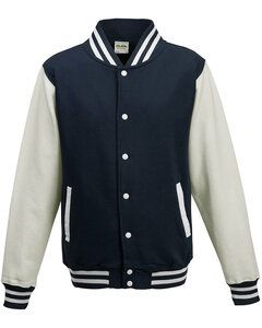 AWDis JHA043 - JUST HOODS by Adult Letterman Jacket Oxford Navy / White