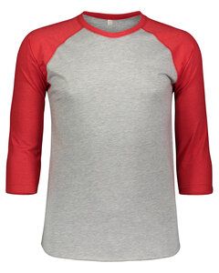 LAT LA6930 - Remera de jersey fino de béisbol para hombre Vintage Heather/Vnt Red