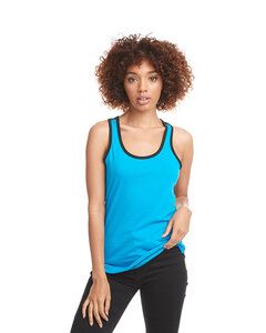 Next Level NL1534 - Musculosa Ideal Color Block para mujer Turquoise/ Black