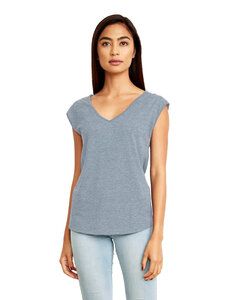 Next Level NL5040 - Remera Festival sin mangas con cuello en V para mujeres Stonewash Denim