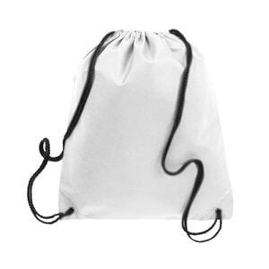 Q-Tees Q1235 - Non Woven Drawstring Backpack Blanco