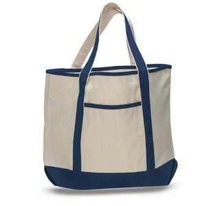 Q-Tees Q1500 - Large Canvas Deluxe Tote Azul marino