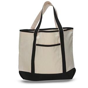 Q-Tees Q1500 - Large Canvas Deluxe Tote Negro