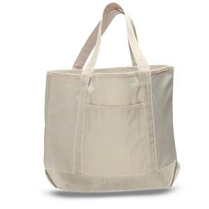 Q-Tees Q1500 - Large Canvas Deluxe Tote Naturales