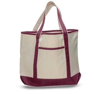 Q-Tees Q1500 - Large Canvas Deluxe Tote Granate