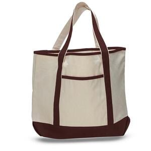 Q-Tees Q1500 - Large Canvas Deluxe Tote Chocolate