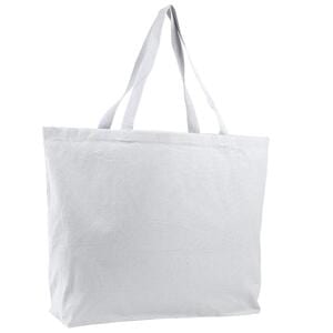 Q-Tees Q600 - Canvas Jumbo Tote Bag Blanco