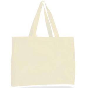 Q-Tees Q750 - Canvas Gusset Tote Bag Blanco