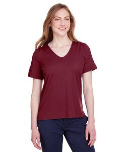 Devon & Jones DG20WB - Ladies CrownLux Performance Plaited Rolled-Sleeve Top Borgoña