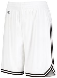 Holloway 224377 - Ladies Retro Basketball Shorts Blanco / Negro