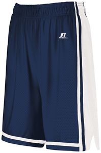 Russell 4B2VTX - Ladies Legacy Basketball Shorts Navy/White