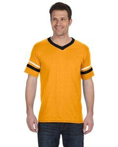Augusta Sportswear 360 - Remera jersey con mangas con rayas Gold/Black/White